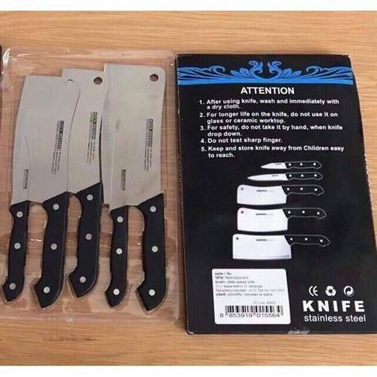 TRỌN BỘ DAO INOX 5 MÓN KITCHEN KNIFE MADE IN THÁI LAN SIÊU BÉN