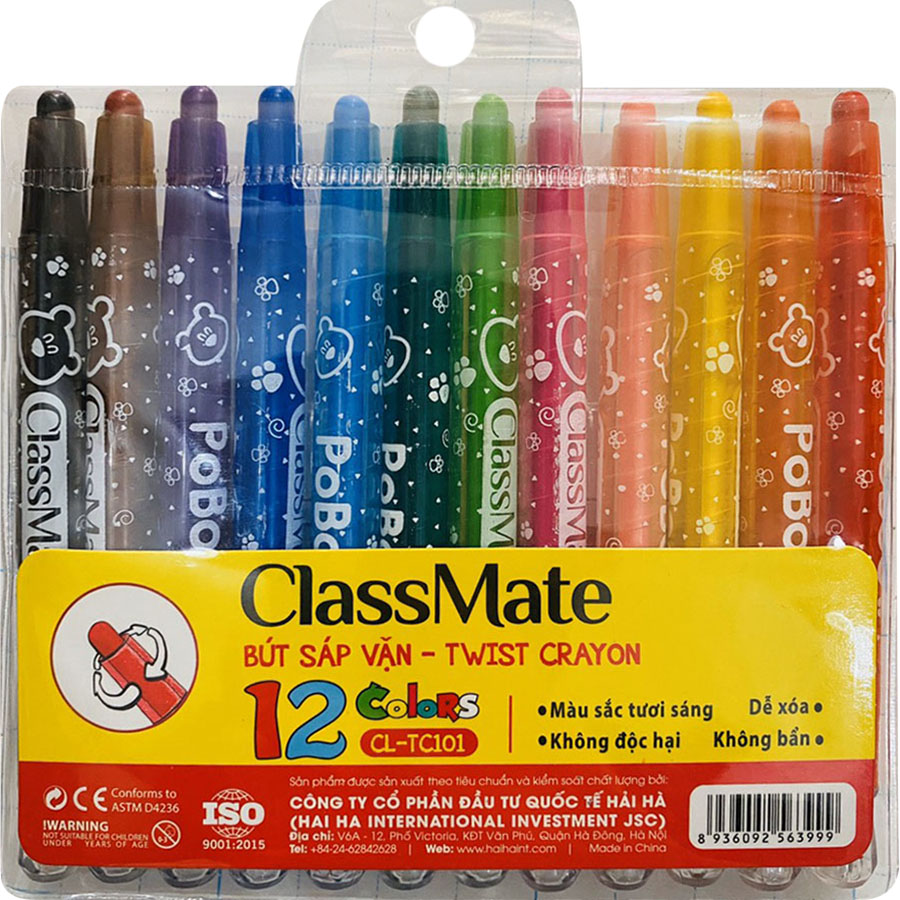 Bút Sáp Vặn Classmate TC101 - 12 Màu