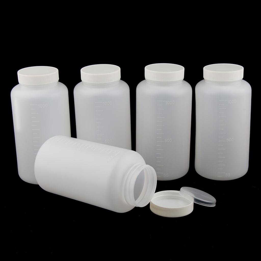 Set 5 Chai Thuốc Thử Bằng Nhựa Bền Có Nắp Đậy
