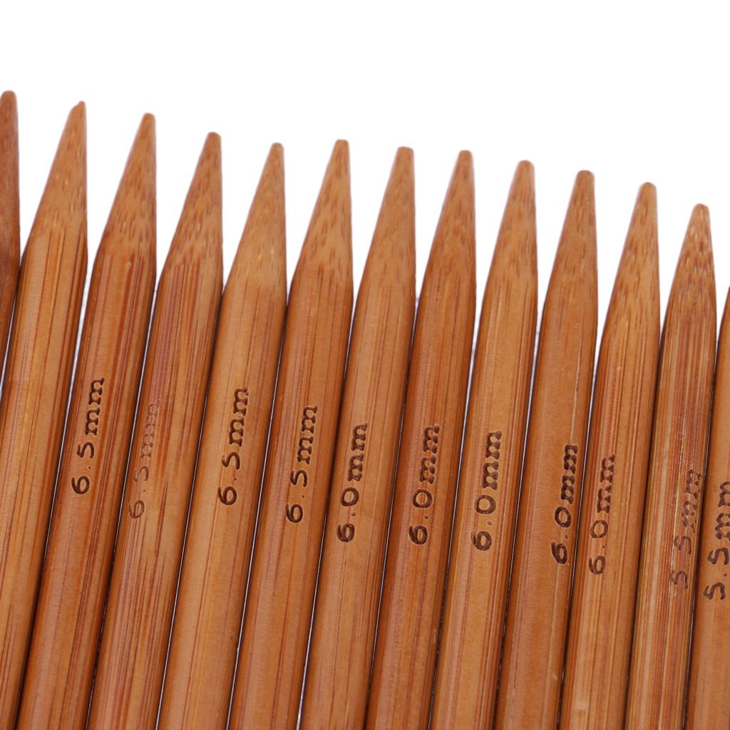 132 Pieces Carbonized Bamboo Double Pointed Knitting Needles with Kniting Tools Accessories