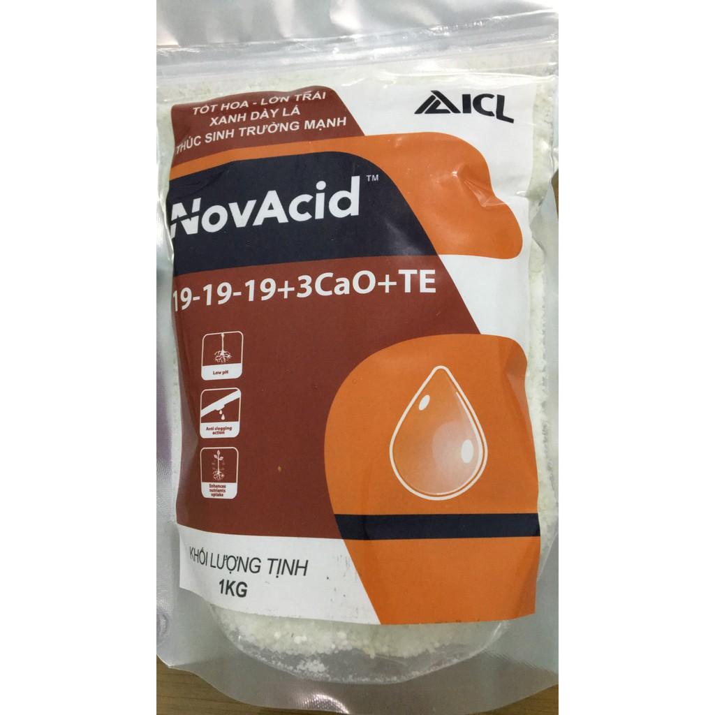 Phân bón NPK NovAcid 19-19-19+Cao +Te hòa tan 100% phân bón lá hoặc nhỏ giọt túi 1kg