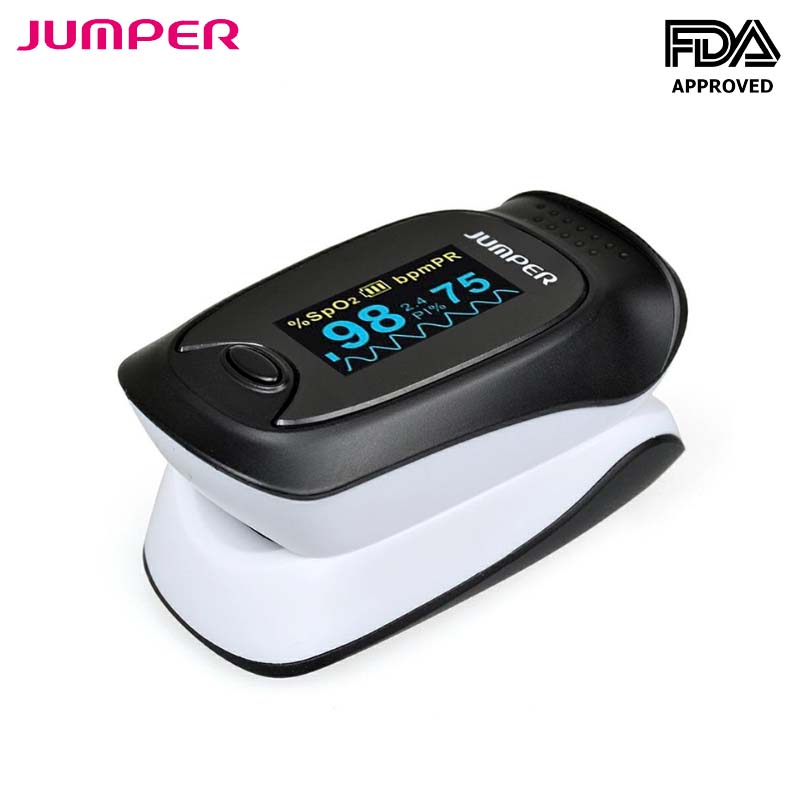 Máy đo nồng độ oxy máu SPO2 và nhịp tim, chỉ số PI Jumper JPD-500D Chứng nhận FDA hoa kỳ  xuất USA
