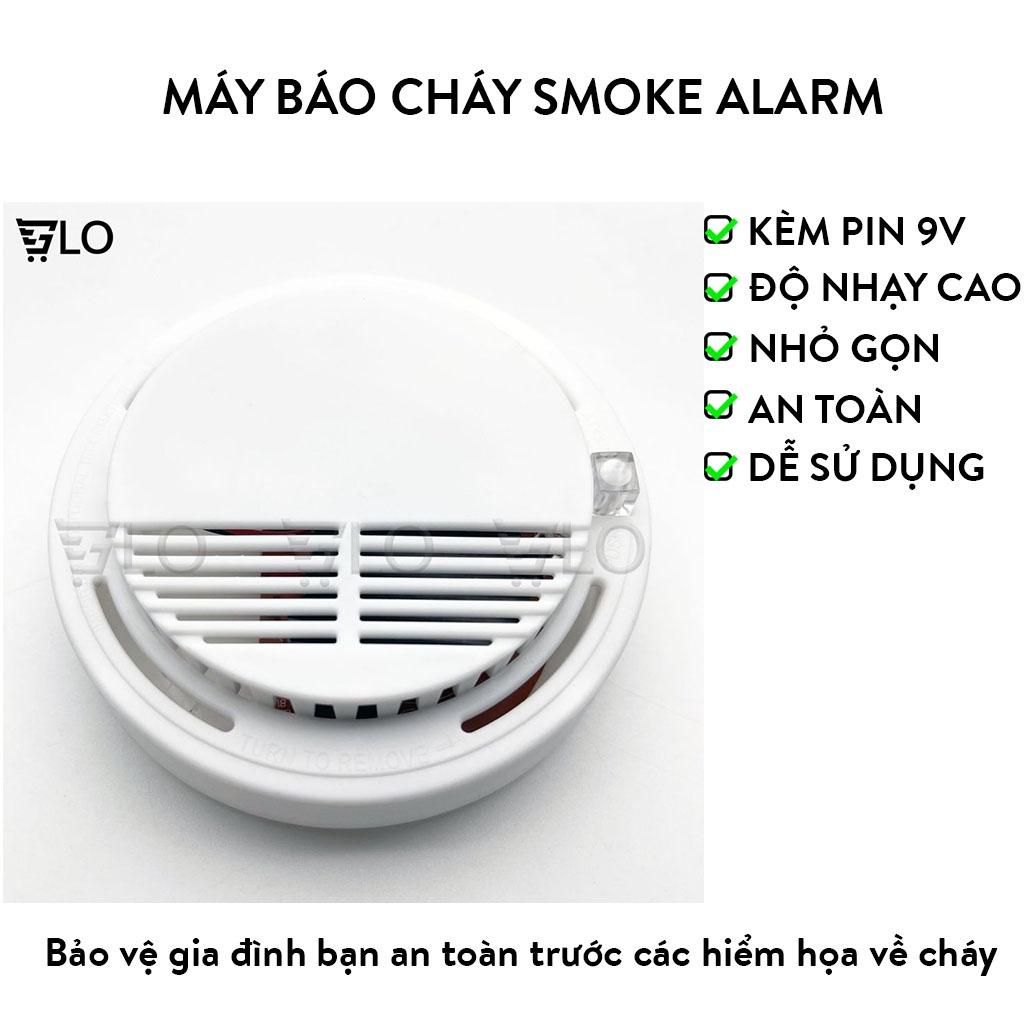 Máy Báo Cháy Smoke Alarm Kèm Pin 9V