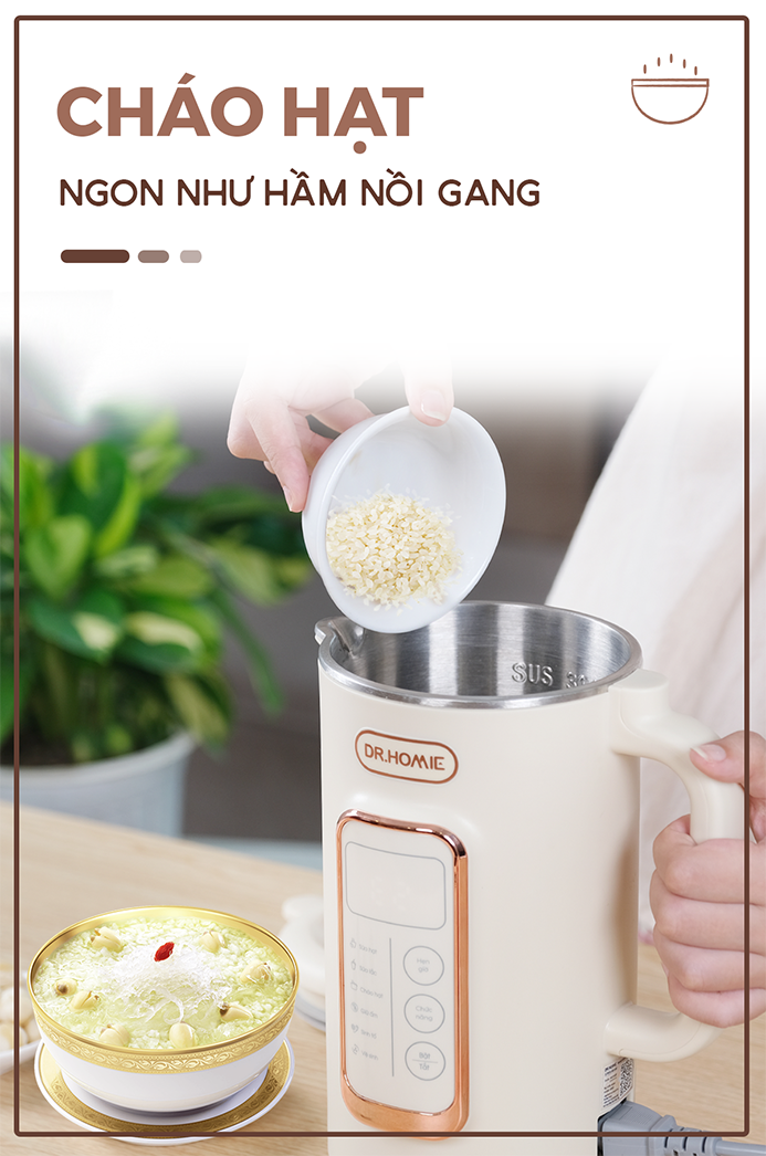 [Hàng Chính Hãng] Máy Làm Sữa Hạt DrHomie AN60 - Phiên Bản Chống Khê, Chống Trào Hàng Đầu Việt Nam - Bảo Hành 12 Tháng