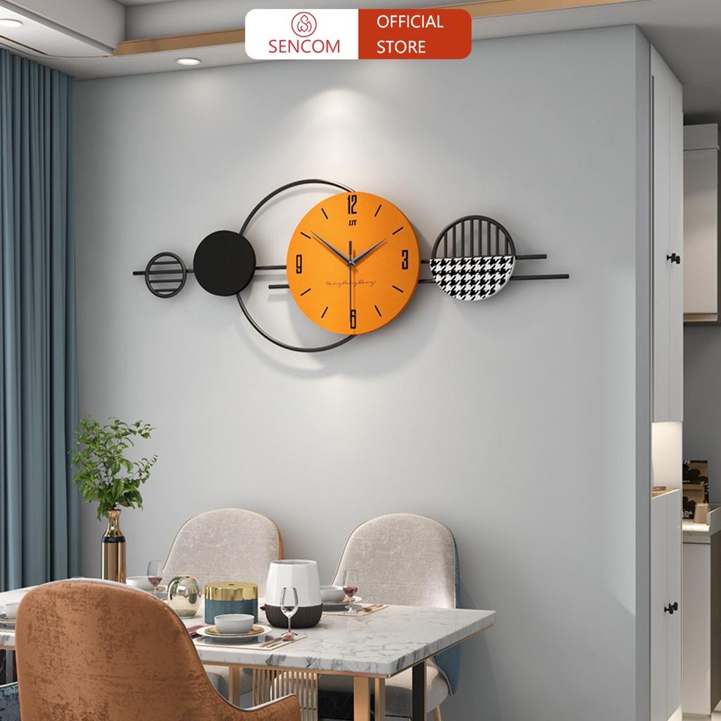 Đồng hồ treo tường phòng khách độc đáo SENCOM, đồng hồ trang trí decor phong cách Bắc Âu - JT21213-100