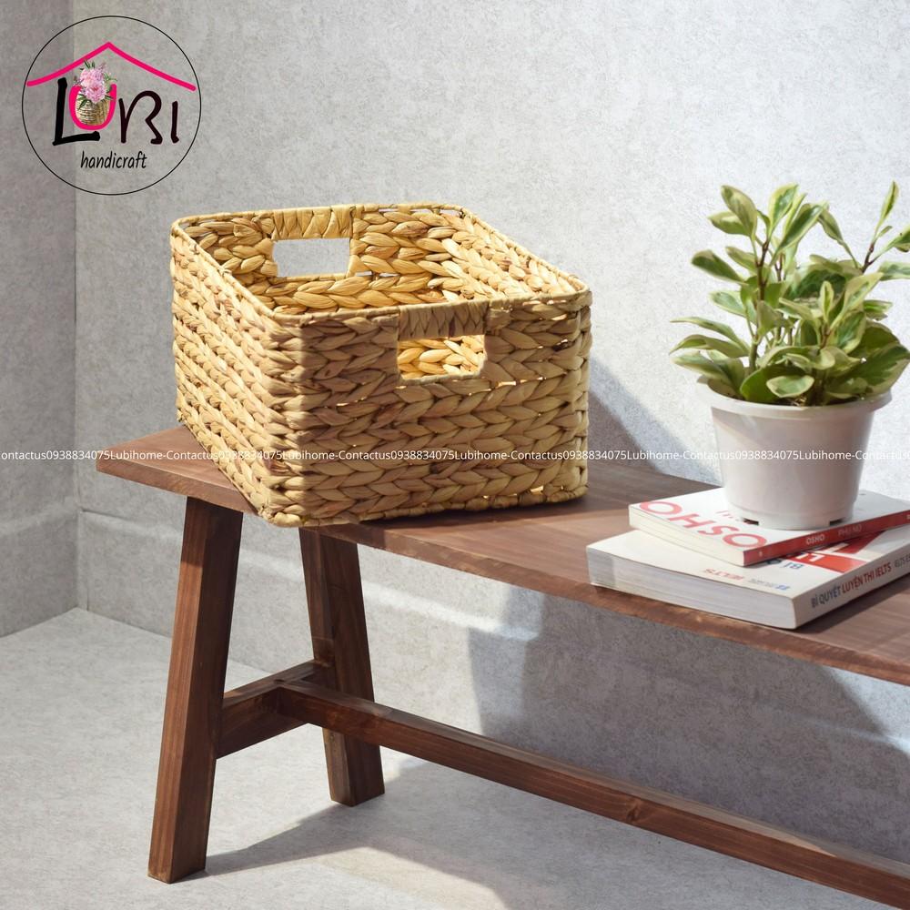 - Sọt lục bình đựng đồ hình chữ nhật nhiều kiểu đan