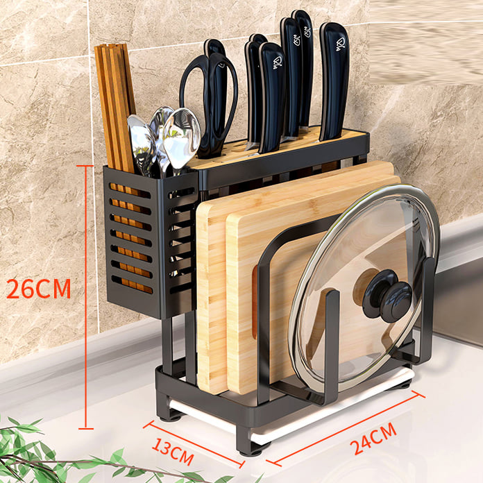 Kệ đựng dao thớt thép có khay hứng nước