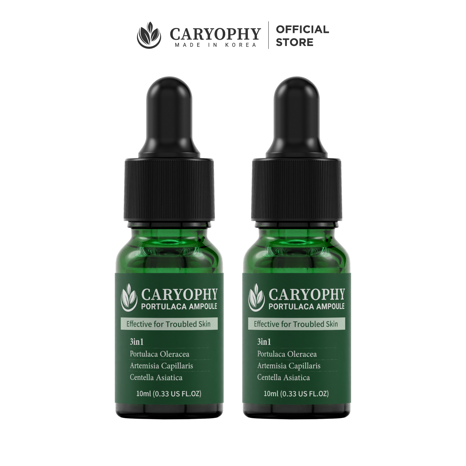 Combo 2 serum giảm mụn mờ thâm Caryophy Portulaca Ampoule 10ml