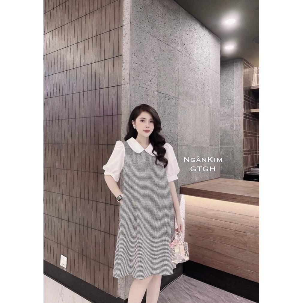 Váy bầu dài taychất cotton siêu mền, siêu mịnkhông xù, không bai mặc đi làm đi chơi đều đượcFree size 40~<70kg