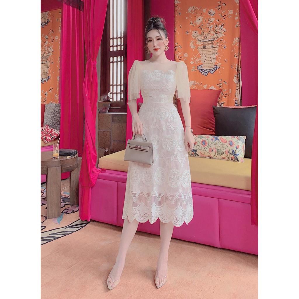 Đầm ren nude dài phối lưới - Fury dress RE