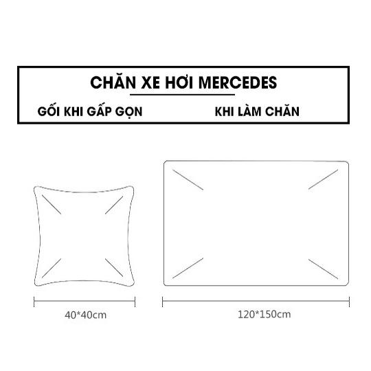 Chăn ô tô kiêm gối gấp gọn logo Mercedes | Sản phẩm chăn và gối 2 in 1
