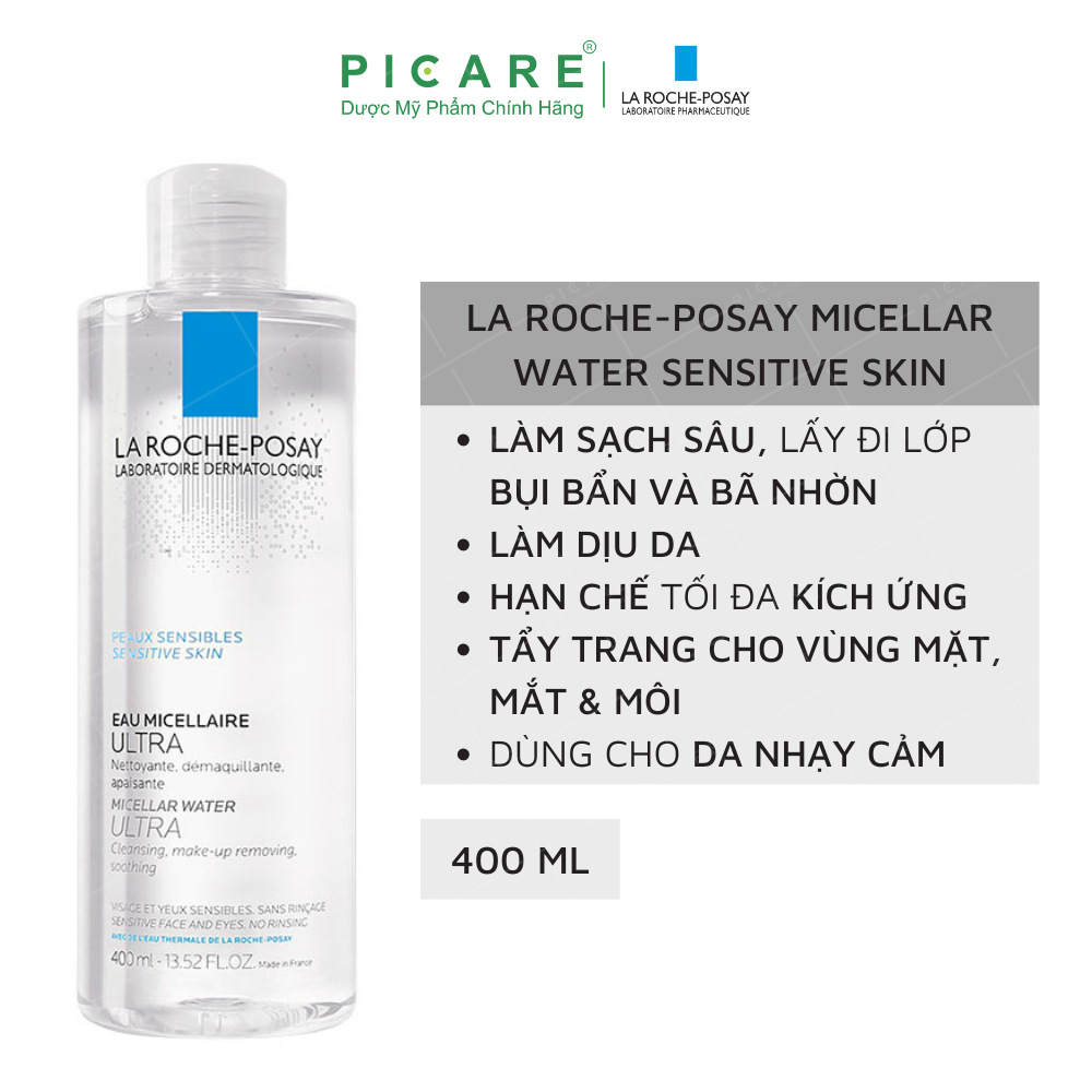 Nước Tẩy Trang Làm Sạch Sâu Cho Da Nhạy Cảm La Roche-Posay Micellar Water Ultra Sensitive Skin 400ml