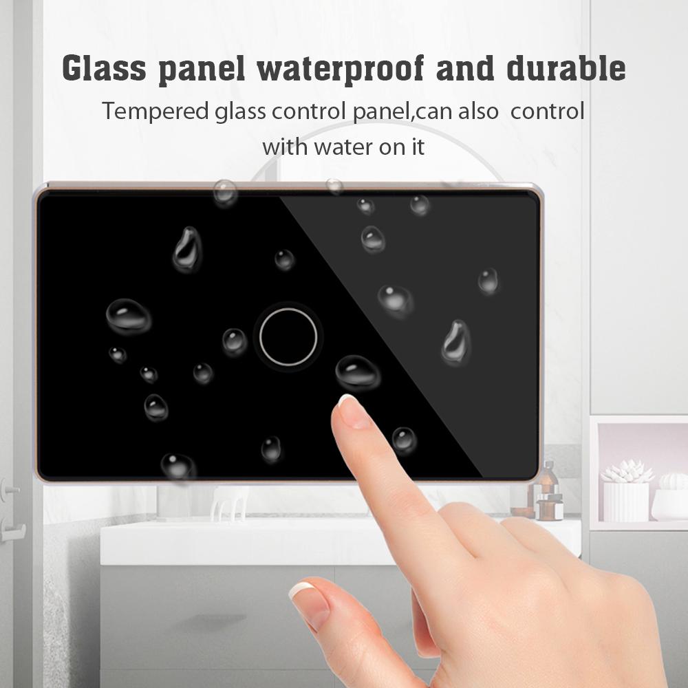WiFi Smart Wall Touch Switch Glass Panel Mobile APP Tuya/Touch Control Timer No Hub Required Compatible with Google HomeandAlexa