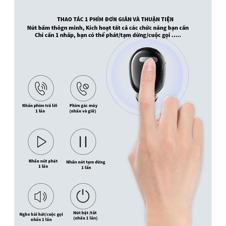 Tai nghe Bluetooth Hitoor XT-5 TWS dual-pass 5.0 tai nghe stereo thể thao không dây tai nghe đơn nhỏ - HÀNG NHẬP KHẨU