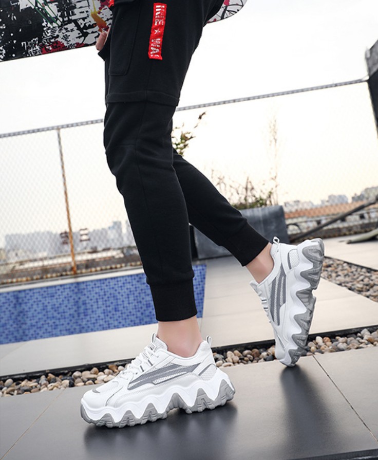 Giày nam, giày sneaker thể thao nam đế độn tăng chiều cao 5cm, phản quang  QA345