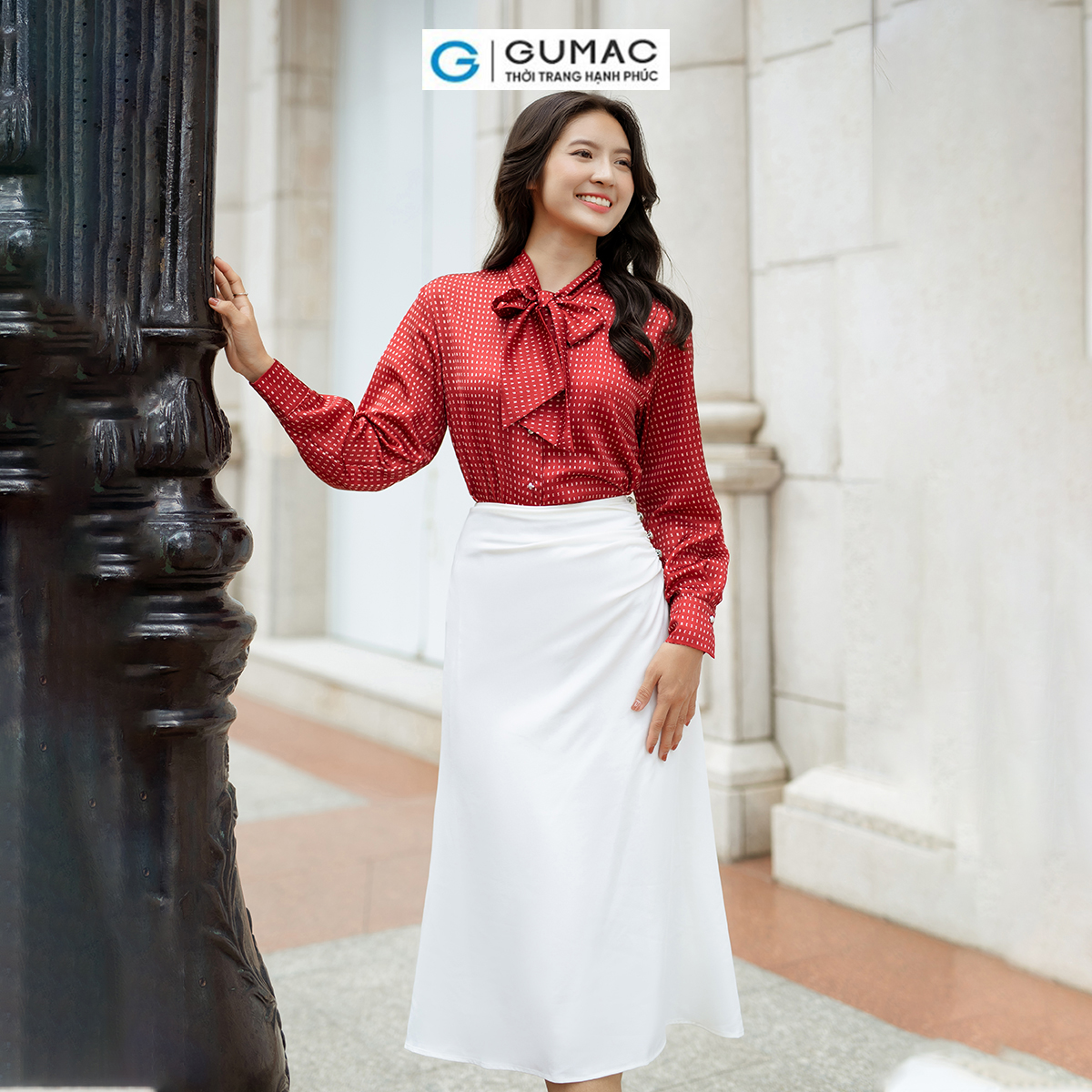 Chân váy A nhún sườn thời thượng sang trọng thời trang GUMAC VD06034