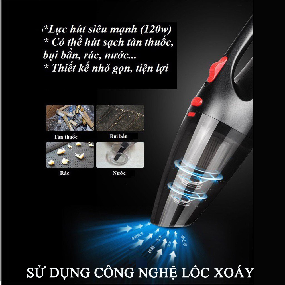 Máy hút bụi ô tô,máy hút bụi mini cầm tay 12v cao cấp công suất 120w 2 in 1 siêu thông minh