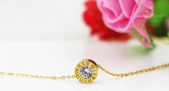 Dây Chuyền Mặt Tròn In Số La Mã Titan Ko Đen TT 1817 - 1 Cái