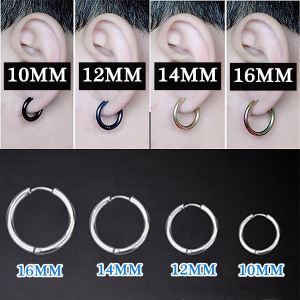 1 Chiếc Bông Tai Khoen Tròn Bằng Thép Titan Không Gây Dị Ứng Phong Cách Hàn Quốc