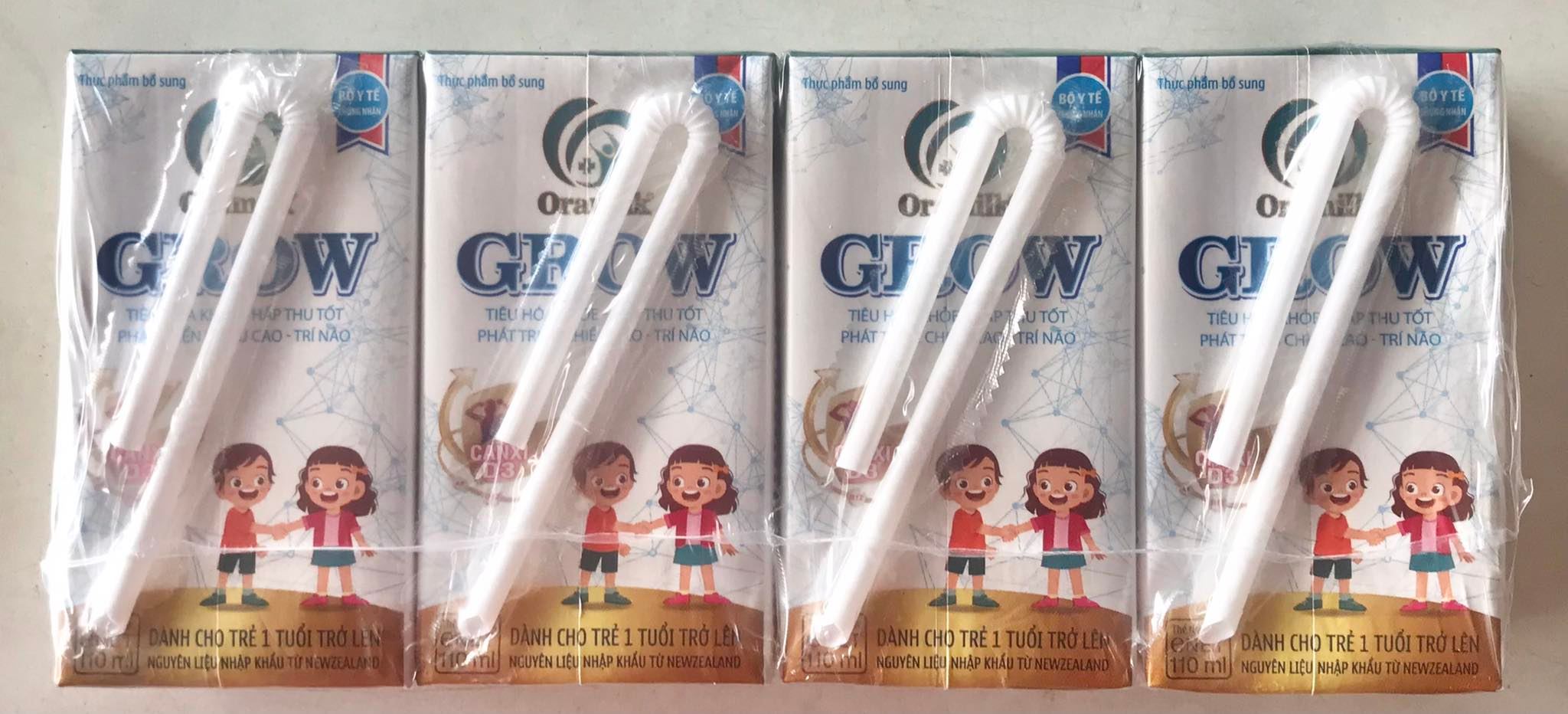 Lốc lẻ sữa pha sẵn Oramilk GROW 180ml - Tiêu hoá khoẻ, hấp thu tốt - Phát triển chiều cao, trí não - Dành cho trẻ trên 1 tuổi