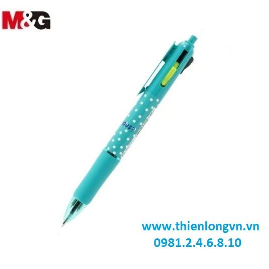 Bút bi 4 màu M&amp;G - ABP803S6 xanh ngọc