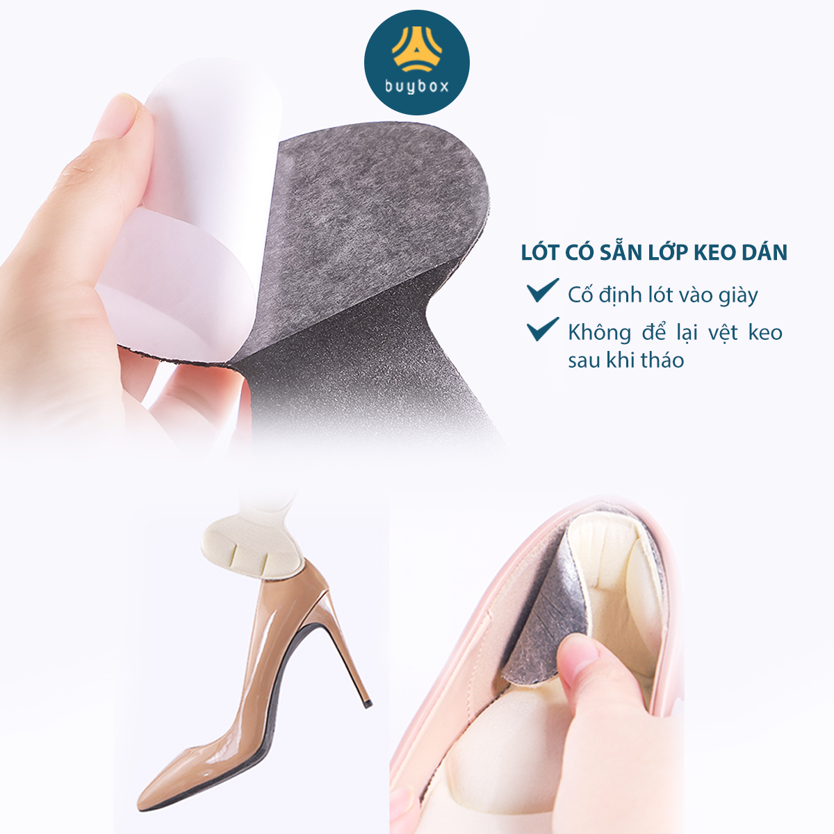 Miếng lót giảm size cho giày bị rộng Cao Cấp - buybox - BBPK11 (Da beo)