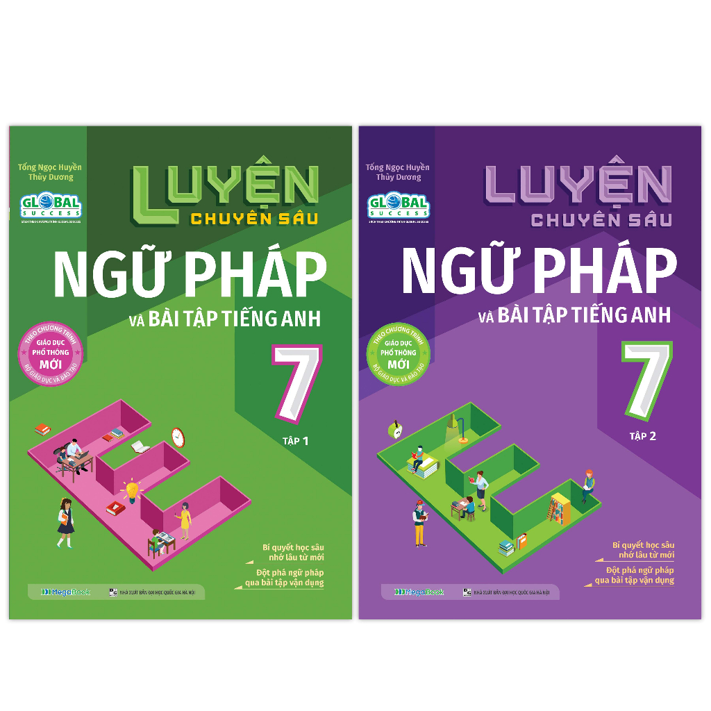 Sách Combo Luyện chuyên sâu ngữ pháp và bài tập tiếng Anh lớp 7 Global (2 tập)