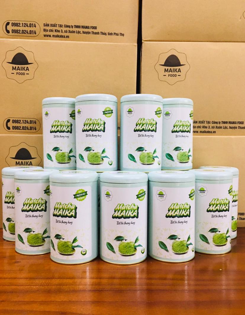 Bột Trà Xanh Matcha Nguyên Chất MaikaFood Cao Cấp - Hộp Thiếc 100gr