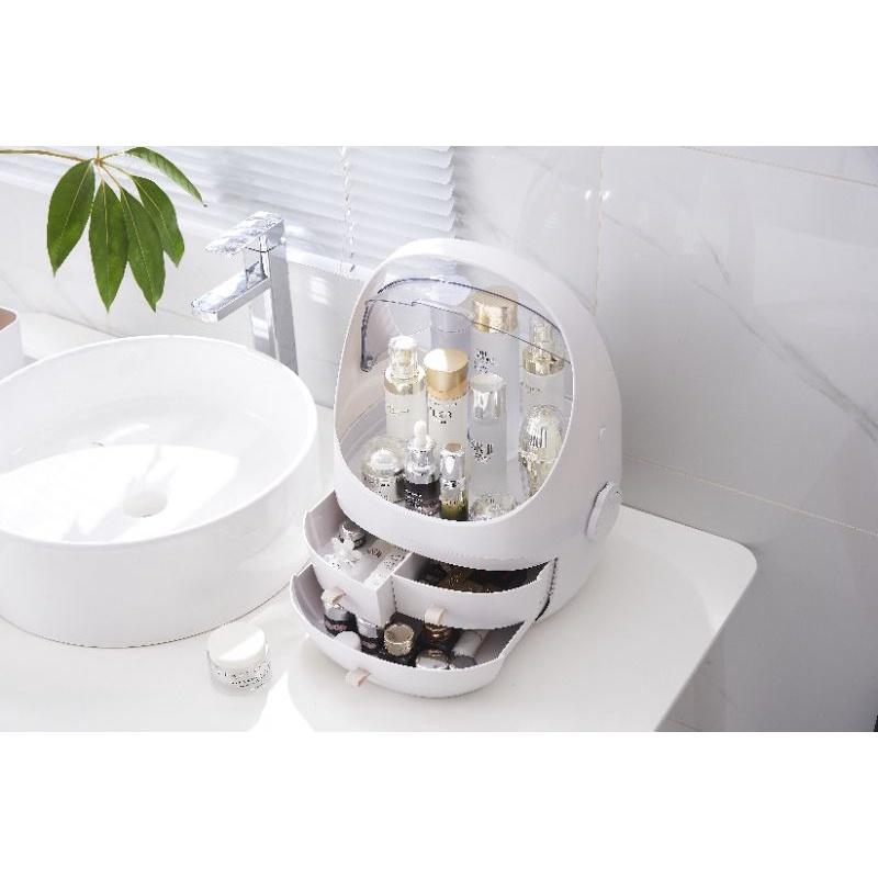 Kệ đựng mỹ phẩm du lịch mini 33.5*26*22cm hạn chế bụi bẩn, bảo vệ mỹ phẩm