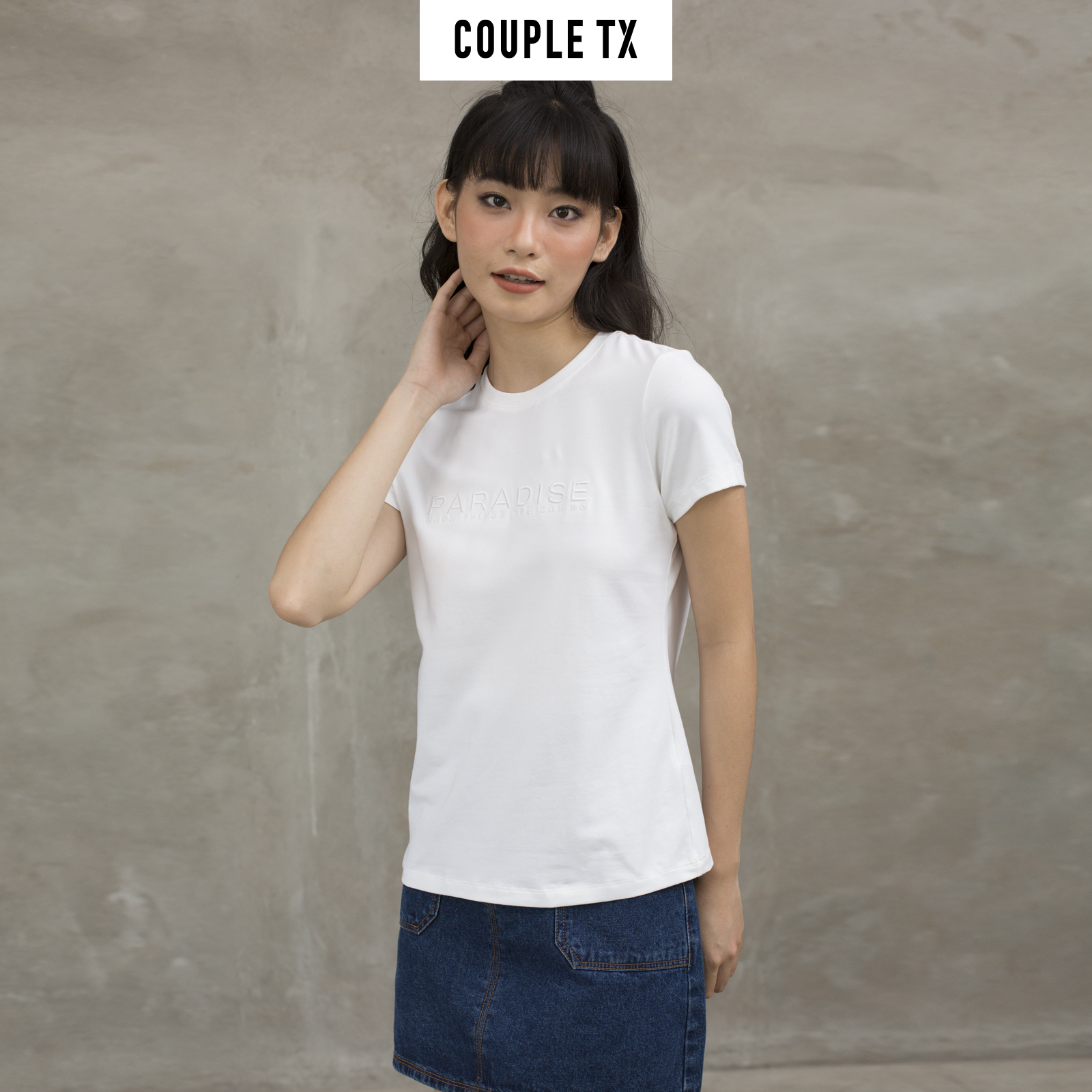 Áo thun Nam Nữ Thêu Typo Paradise Couple TX TS 139