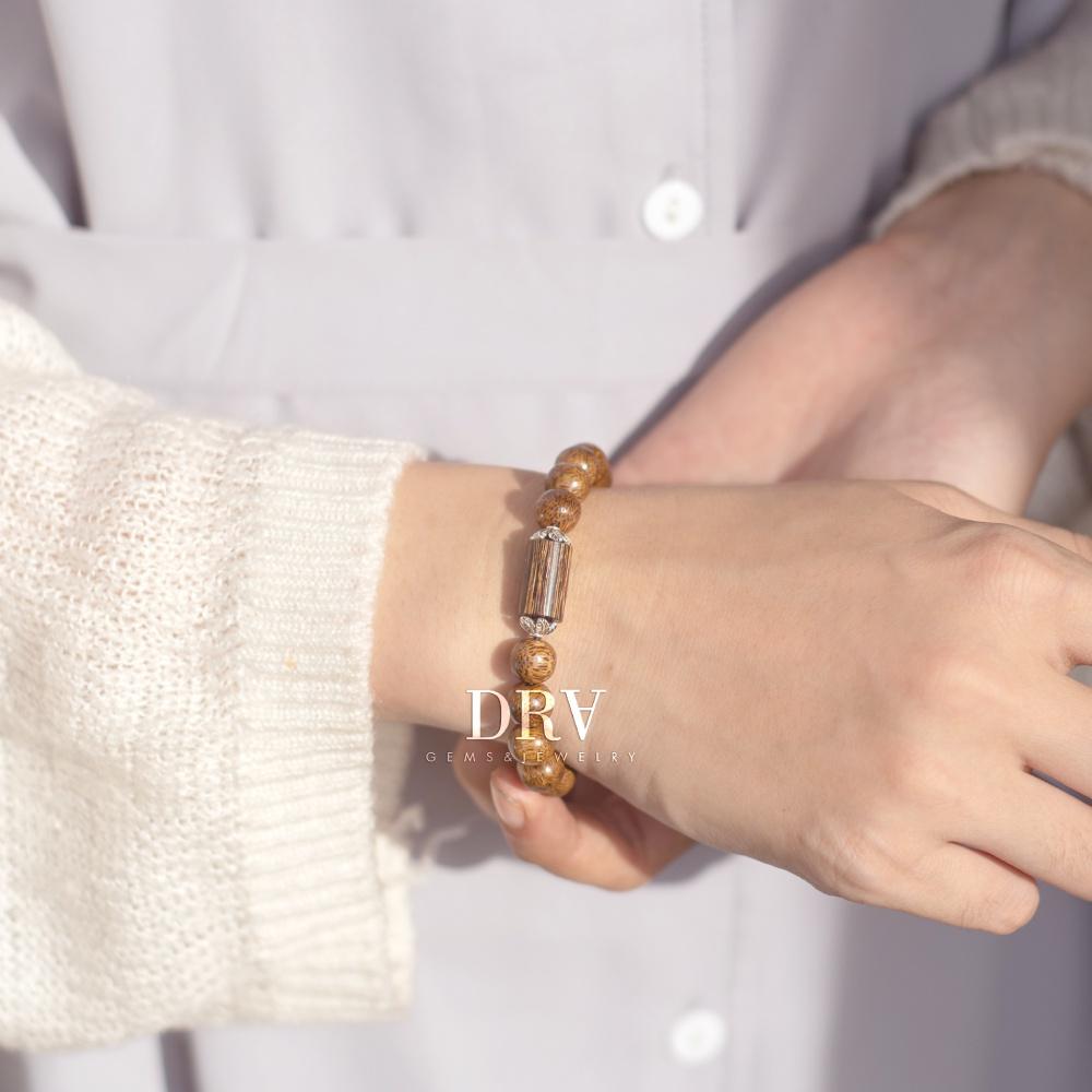 Vòng Tay Trầm Hương Nữ Mix Đốt Trúc Sánh Chìm