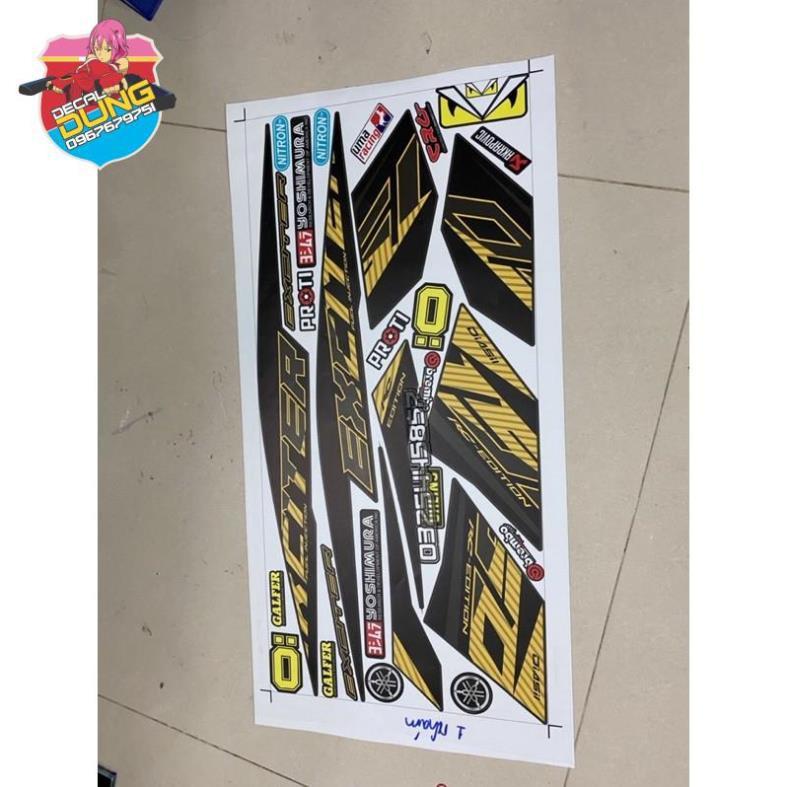 Tem rời exciter 150 dán xe xám