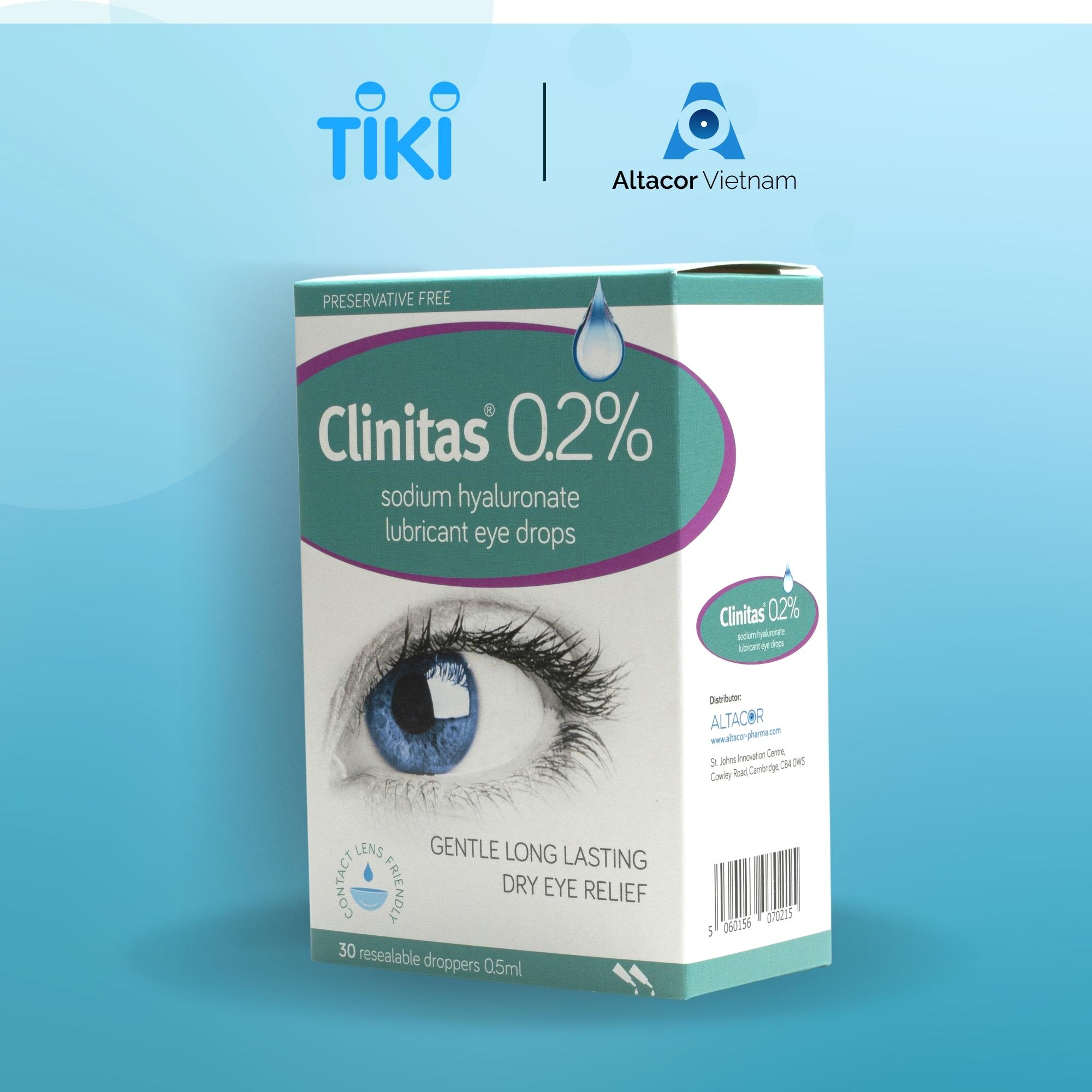 Clinitas 0.2% - Nước nhỏ mắt, nước mắt nhân tạo hộp 30 tép - Ý - [CHÍNH HÃNG