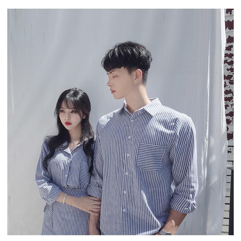 Áo đôi FREESHIP Set váy áo sơ mi cặp cao cấp, đồ đôi nam nữ chất đẹp COUPLE AV172