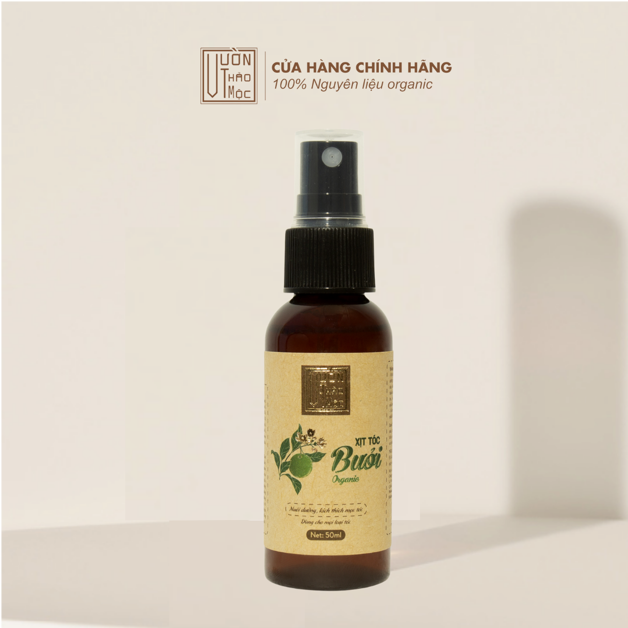 Xịt Dưỡng Tóc Bưởi VƯỜN THẢO MỘC ORGANIC Nuôi Dưỡng Kích Thích Mọc Tóc Chai 100ml