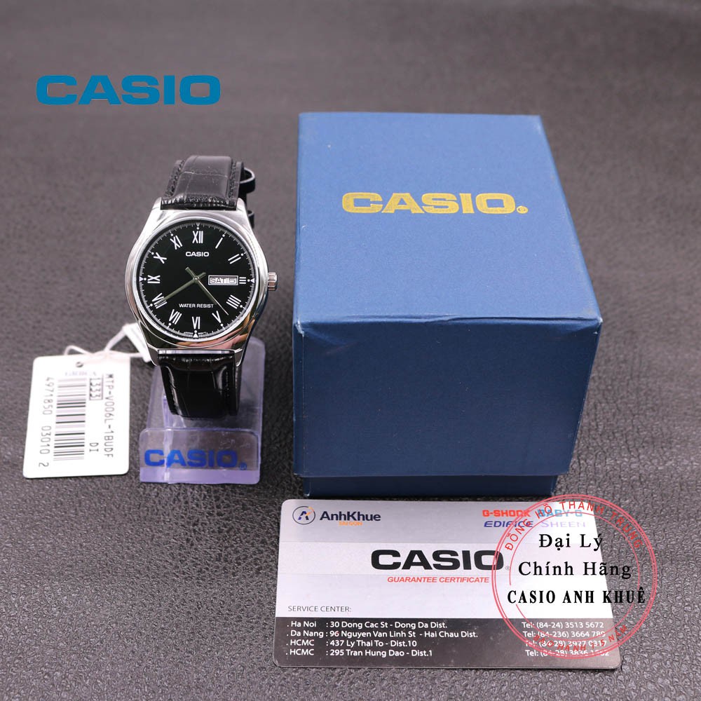 Đồng Hồ Nam Casio MTP-V006L-1BUDF Dây Da Đen