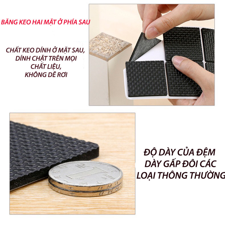 Bộ 48 Miếng Dán Tròn 2.2cm dán chân bàn ghế chống trượt, bảo vệ sàn nhà kèm keo dán