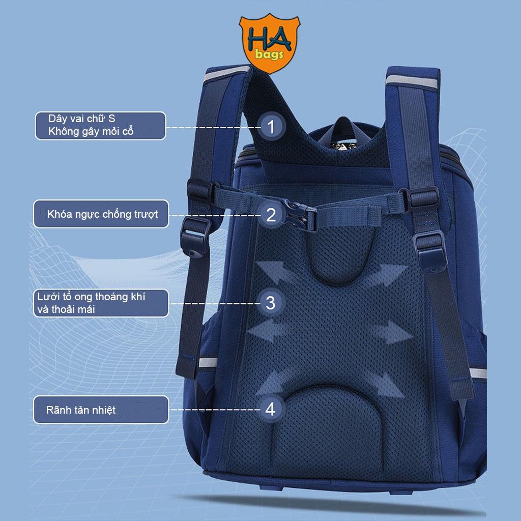 Balo học sinh tiểu học HA1022 chống gù, thiết kế phù hợp với học sinh cấp 1
