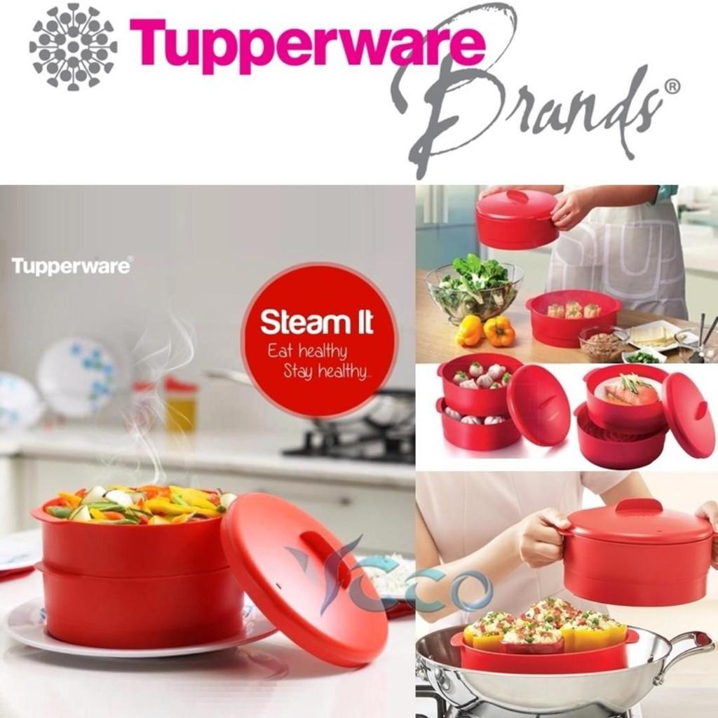 Xửng hấp cao cấp Tupperware Steam It 2 Tầng - Nhựa Nguyên Sinh an toàn cho sức khỏe - Chịu nhiệt