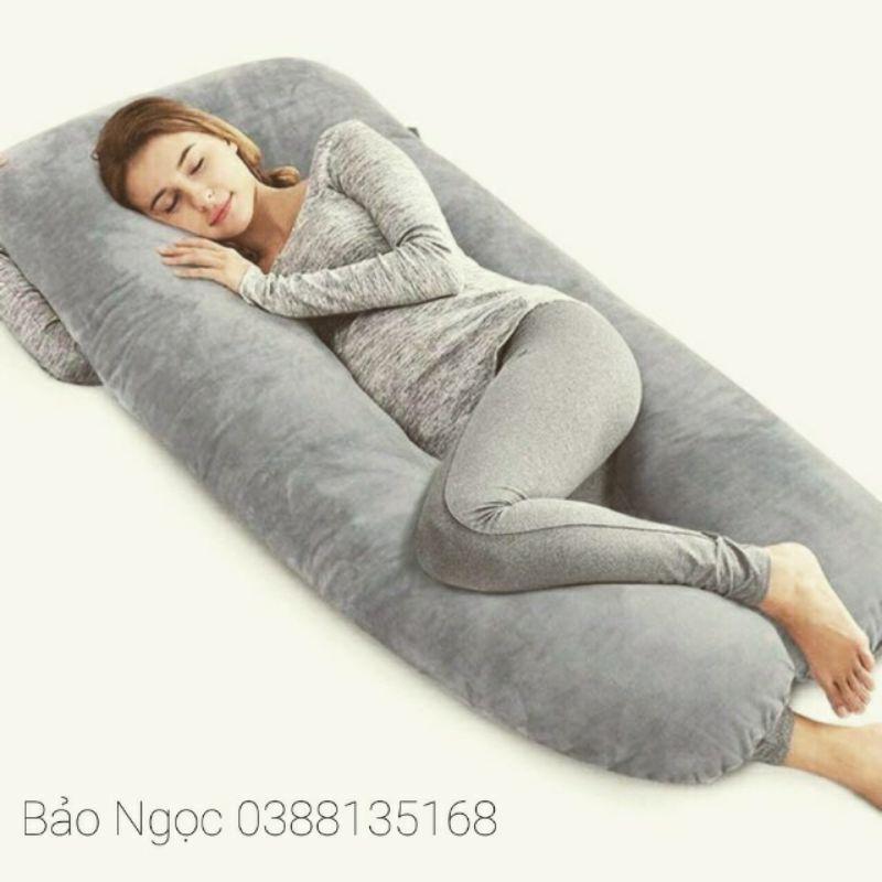 GỐi CHỮ U Bà Bầu(vải nhung mịn -vải cottong 100% )đổ buôn số lượng