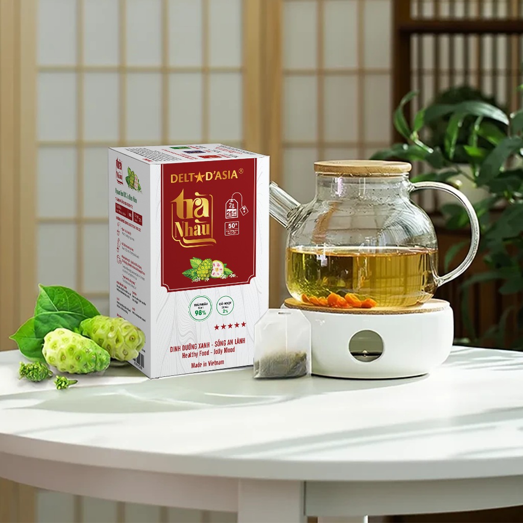 Trà Nhàu Rừng Sunbeleaf - Trà Thảo Mộc Giảm Đau Nhức Xương Khớp, Giảm Viêm, Đau Nhức Mãn Tính - Trà Túi Lọc Hộp 25 Gói