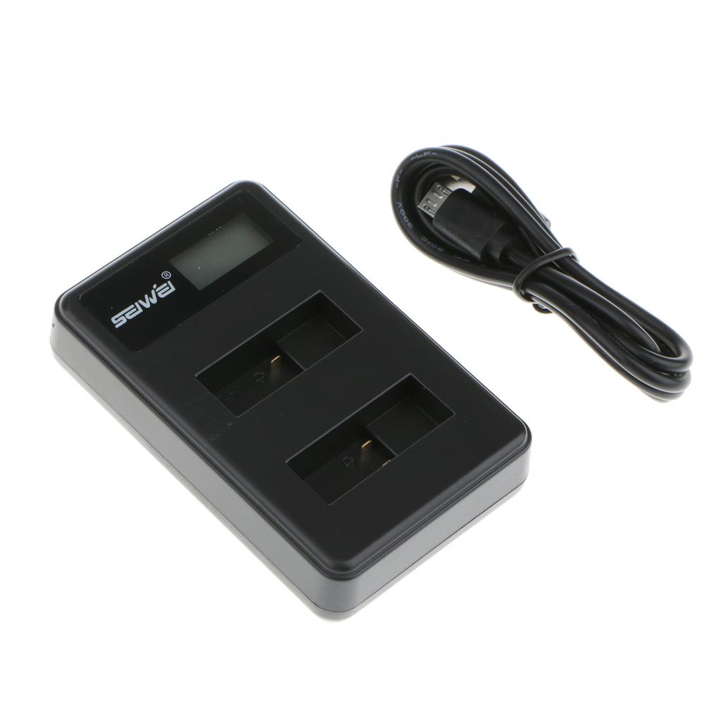Dual USB Battery Dock Charger LCD Display + Mini Cable For GoPro HEro 6/5