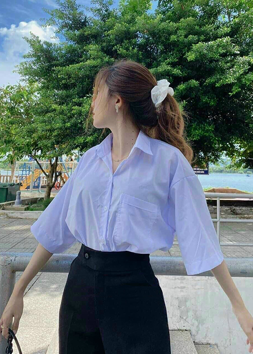 Set Áo Sơ Mi Và Quần Tây Lưng Thun Thời Trang