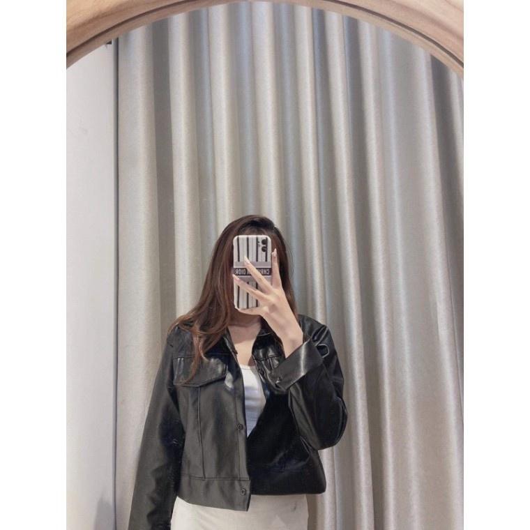 Áo khoác da croptop  Áo khoác da nữ kiểu dáng croptop kool ngầu Ulzzang (ảnh thật cuối bài) PHULA