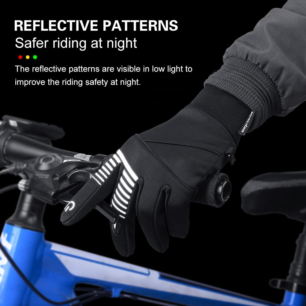 Kyncilor Cycling Gloves Waterproof Touchscreen Gloves Winter Warm Gloves Windproof Anti-slip Sports Thermal Gloves