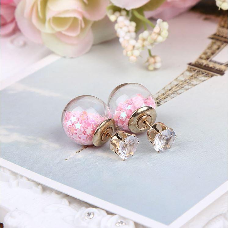 Bông tai thủy tinh cao cấp zircon i08