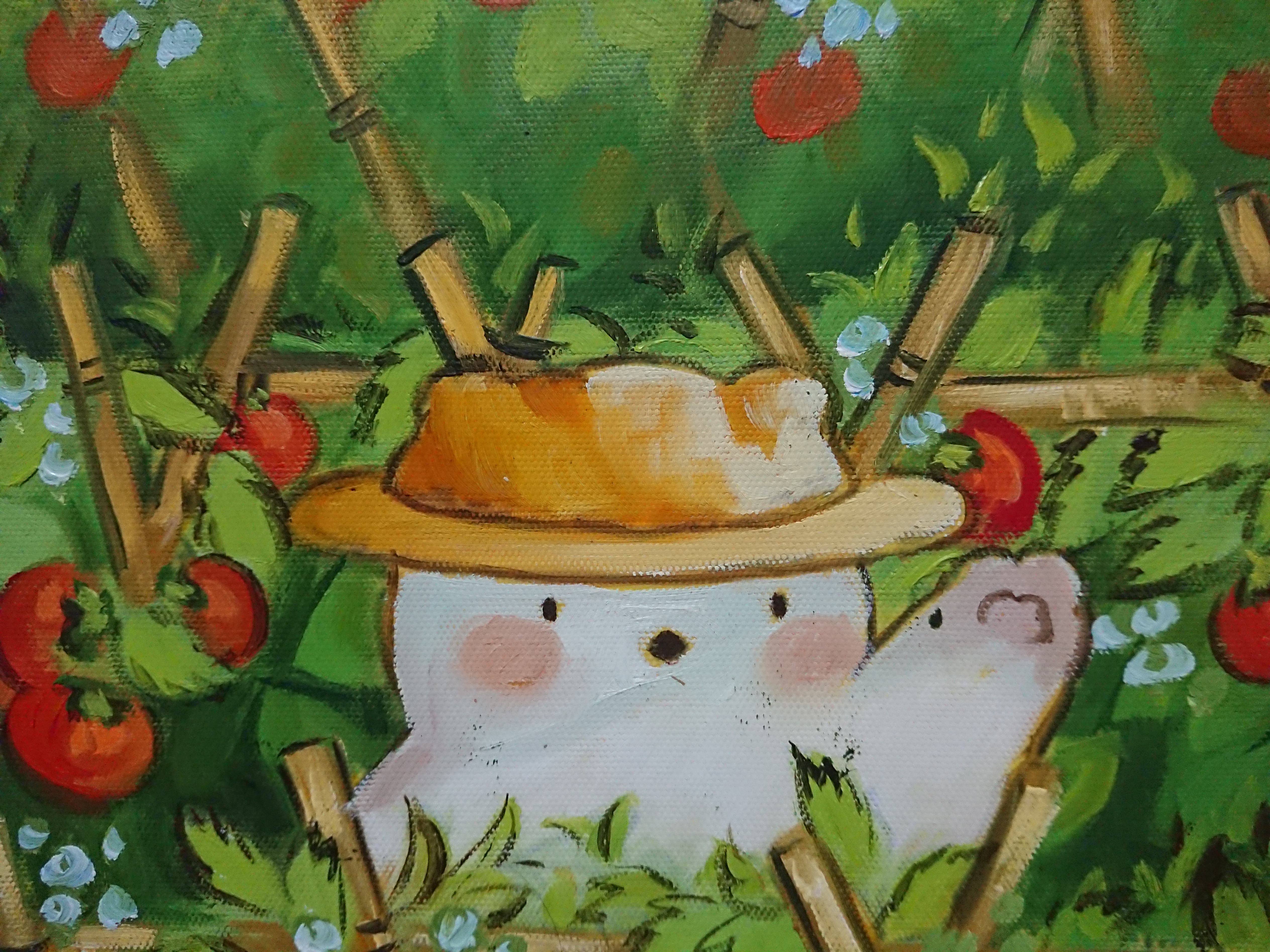 Thu Hoạch Cà Chua - Tranh Sơn Dầu Vẽ Tay 40x50cm