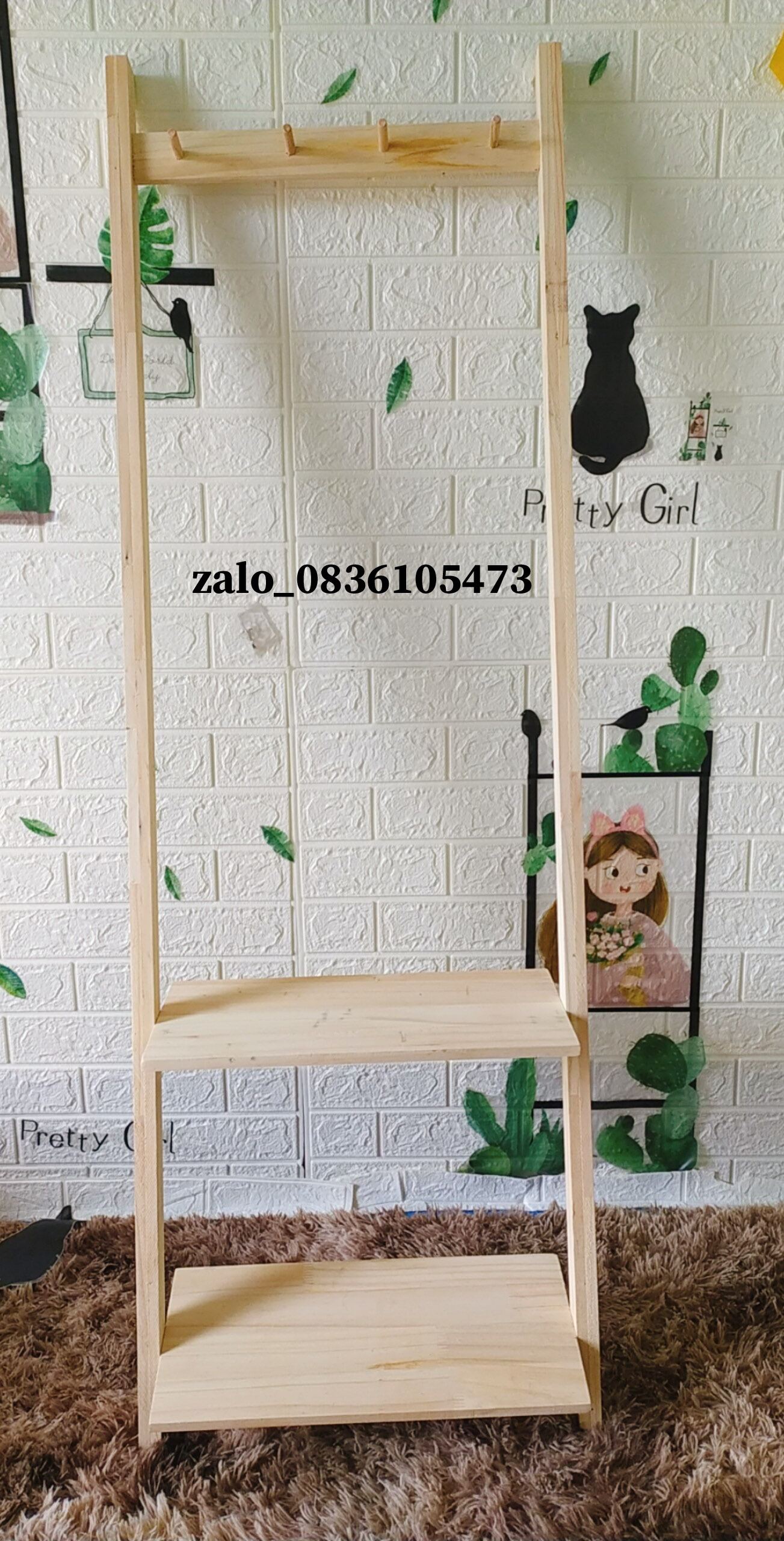 Móc treo đồ bằng gỗ decor trang trí