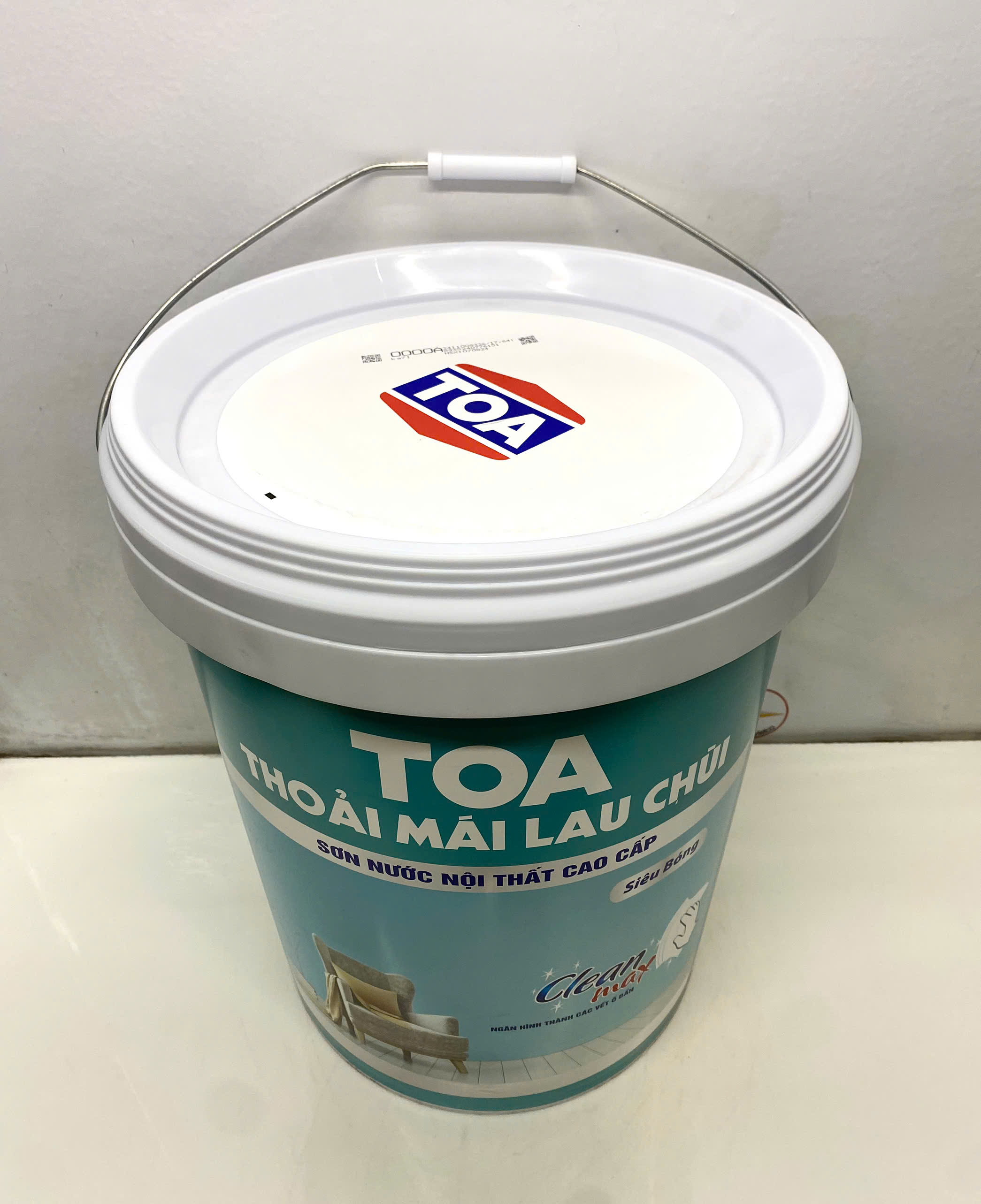 Sơn nước Toa thoải mái lau chùi siêu bóng màu trắng _18L