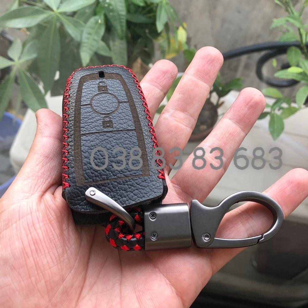 Bao Da Chìa Khóa Smartkeys Dành Cho Xe Ford Ecosport, Focus, Ranger... Da Bò Rất Nhiều Màu Sắc, Tặng Móc Khóa